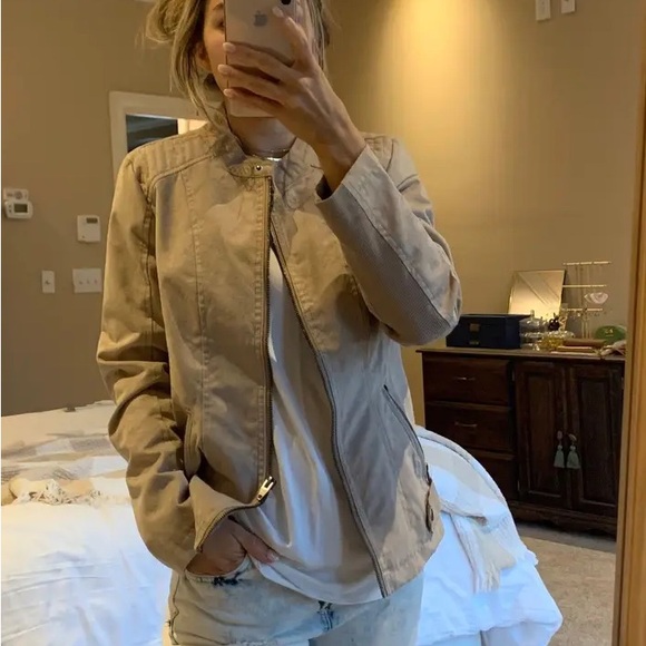 Sebby Collection Faux Suede Jacket in Tan - Picture 2 of 10